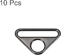 Vista 3 de uxcell Ajustador de hebilla triangular Anillos en D Triángulo Ajustador Triángulo con barra Clip giratorio para correa de bolsa