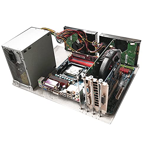 Gabinete abierto para PC con placa madre transparente de acrílico, compatible con ITX, Micro-ATX, ATX y EATX miniatura 3