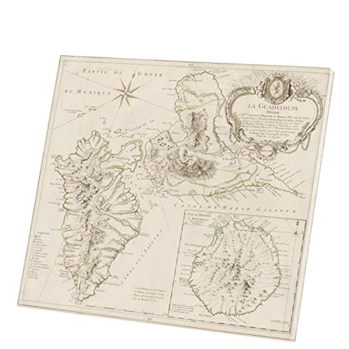 Tableau Décoratif Toile Imprimée Affiche Poster 971 Guadeloupe Département Carte Ancienne France...