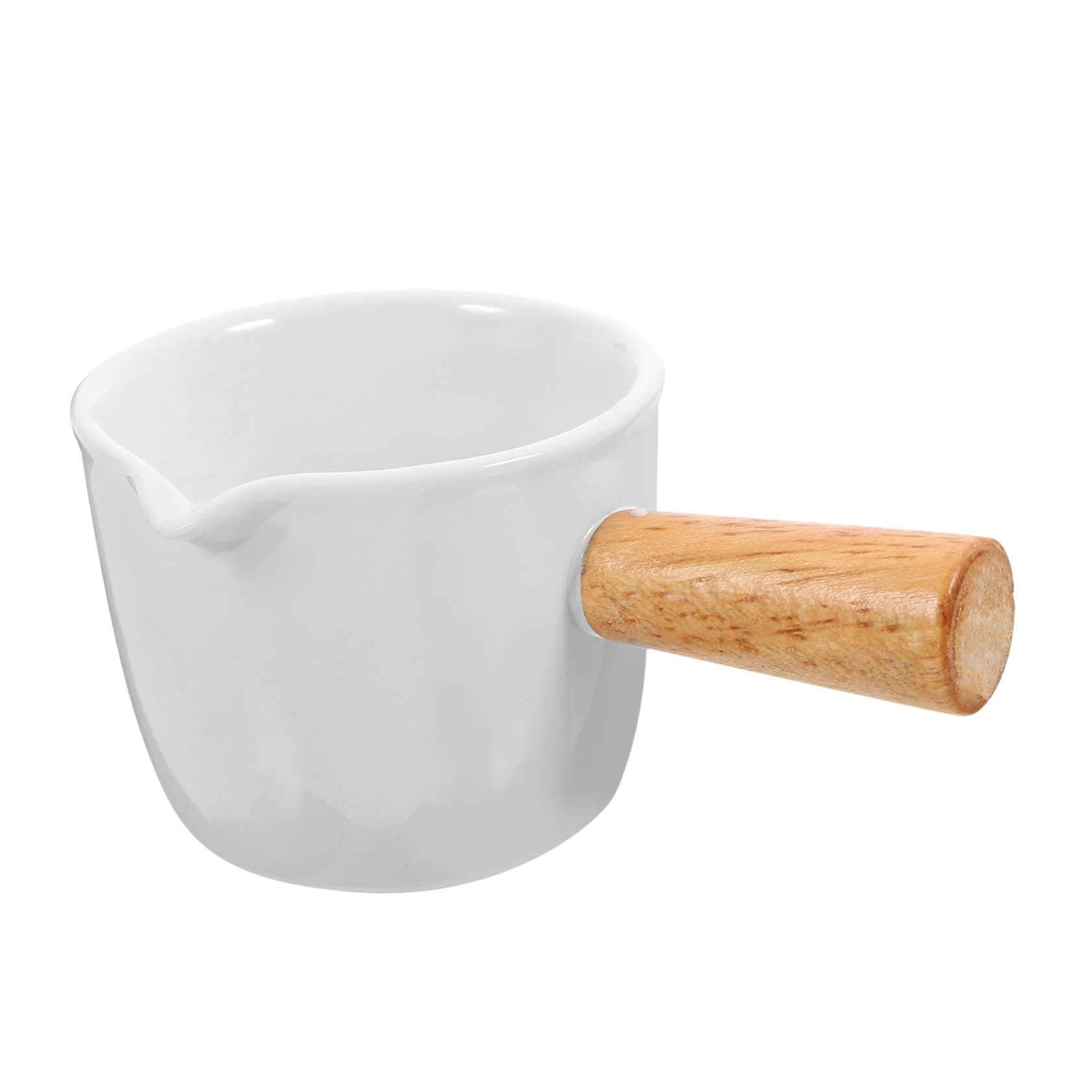 FUNOMOCYA Milk Cup Coffe Cups Espresso Cup Coffee Cups Mini Measuring Cup Milk Dispenser Container Coffee Mugs Creamer Pitcher Cream Jug Ceramic Honey Pitcher Coffee Pitcher Wooden White