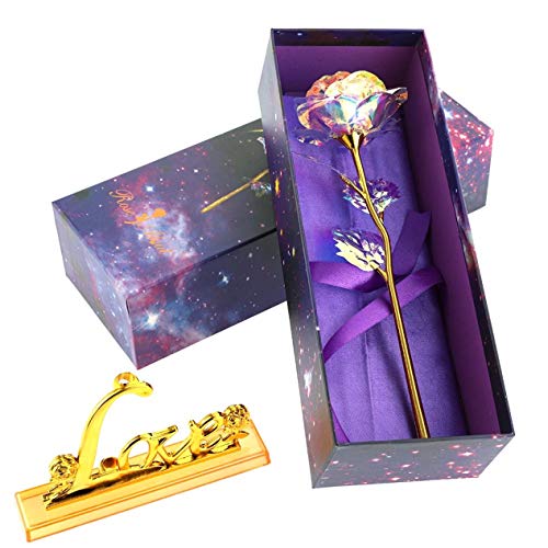 Gerald Madge Spiritual Galaxy Rose Flower Romantic Crystal Rose With Box Hot(None Love base in a gift box)