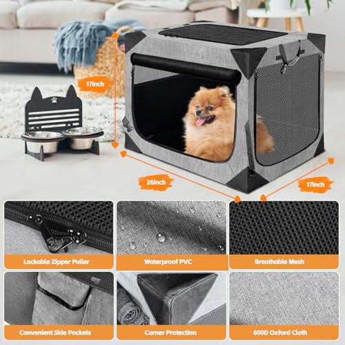 Dog Crate 30x21x21 Inch for Large or Medium Dogs, Portable and Foldable Design Perfect for Travel or Home Use, Dog Kennel with 3-Door - Image 6