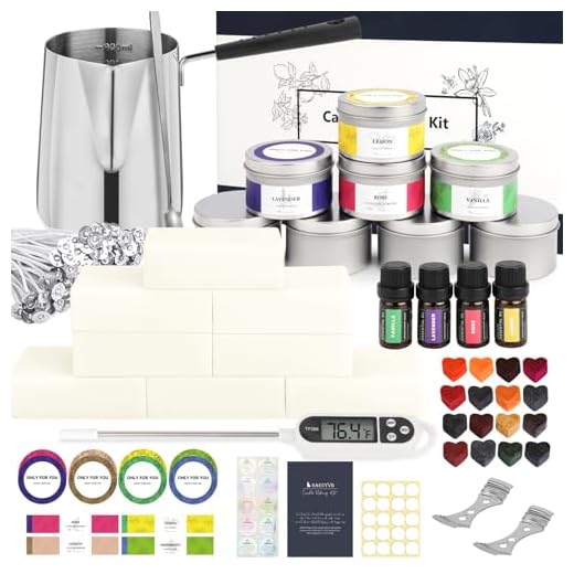 SAEUYVB Kit de fabricação de velas, kit completo de fabricação de velas para adultos, suprimentos/kit de fabricação de velas de soja DIY para iniciantes e kits de artesanato perfeitos como decoração