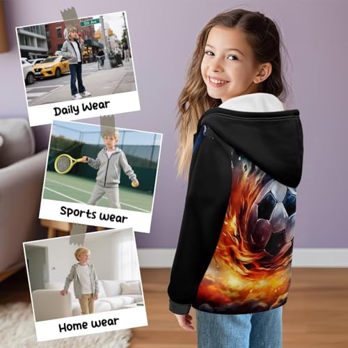 Suobstales Kids Fleece Zip Up Hoodie Long Sleeve Hooded Sweatshirt Jackets Winter Outfits with Pockets for Boys 6-16 Years3