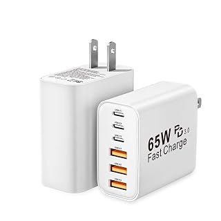 USB C Charger Block, 2-Pack 65W 6-Port USB C Wall Charger iPhone Charger Fast Charging PD Power Adapter+QC Wall Plug Multiport Type C Brick Chargers for iPhone 17 16 15 14 13 12 11 Pro Max XS,Samsung - Amazon product rated Grade A