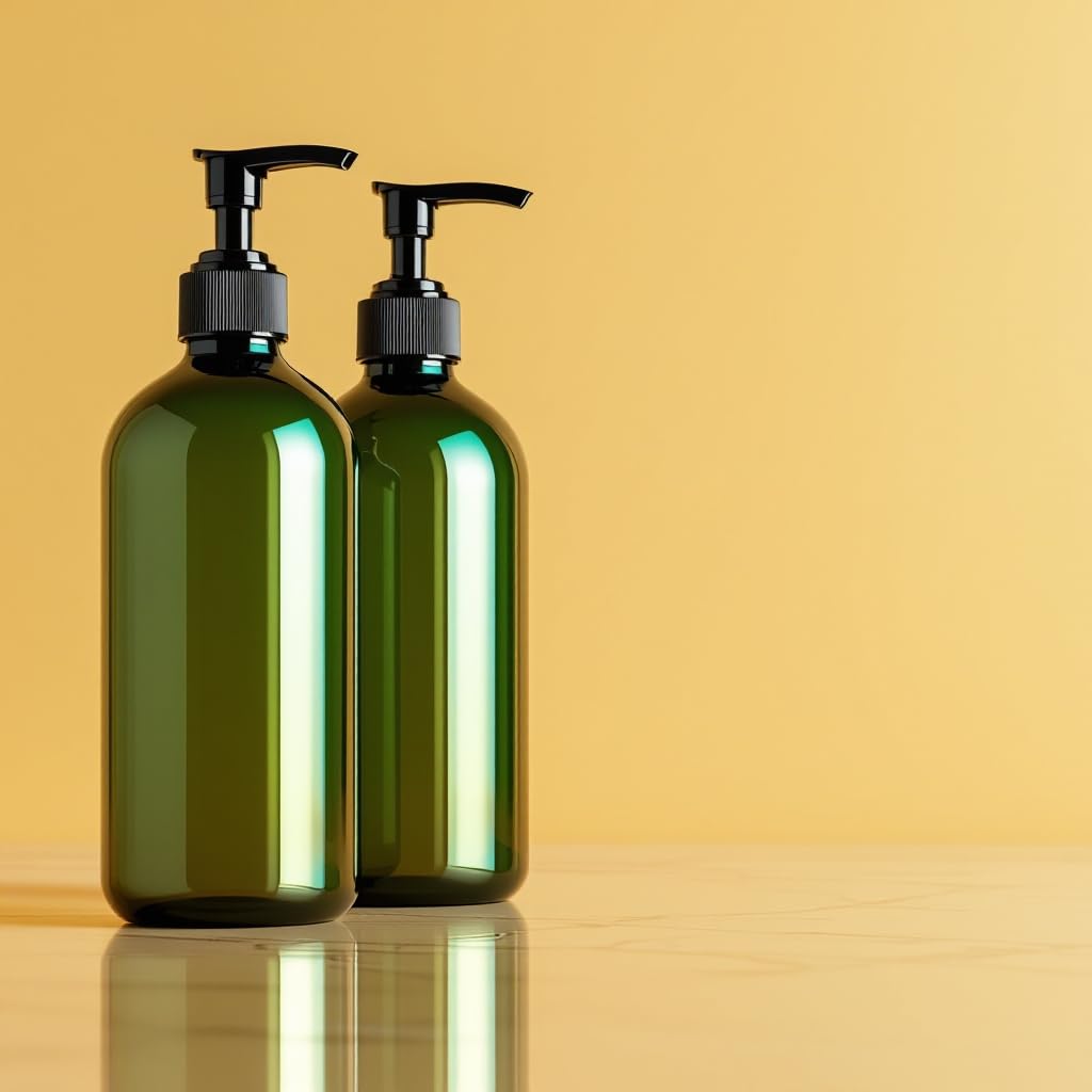 Shampoo Pump Bottle, 2 Pack 300ml Empty Bottle with Pump Multipurpose- Olive Green-image-49