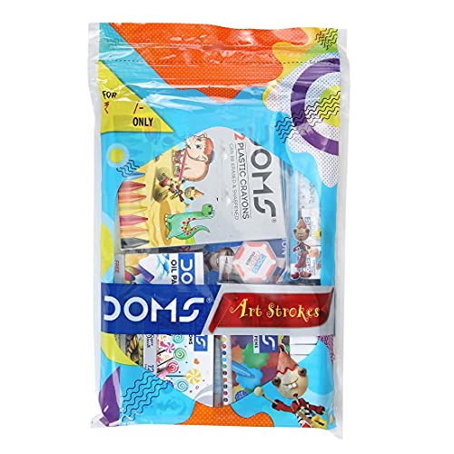 Image of Doms Art Strokes Kit | Perfect Value Pack | Kit For Creative Minds | Gifting Range For Kids | Combination of 10 Stationery Items