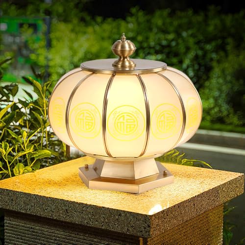HZWJIA Solar Pillar Lamp 4 Color Temperature Switching Remote Control Pillar Head Lamp IP65 Waterproof Pillar Head Lamp Black Outdoor Waterproof Solar Pillar Lamp For Courtyard Landscape Pillar Lights