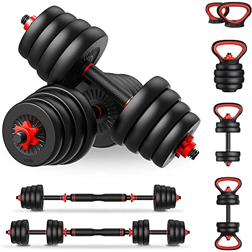 Loja Produto Halteres 26 Kit Halteres 6 Em 1 Peso Musculação Até 30kg Ajustável Preto