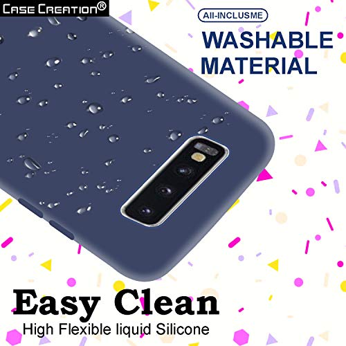 Image of Case Creation Luxurious OG Series for Samsung Galaxy S10+ Case Cover,Anti-Dirty Slim Case Frosted Matte Cute Candy TPU Raised Bezel (Splash of Color) Back Cover for Samsung S10+ -Navy Blue