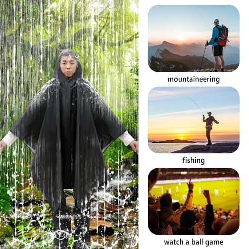 Mens Rain Poncho Aldult waterproof with Hood Lightweight Rain Jacket Women 3 in 1 Long Rain Coats Family Pack Foldable2