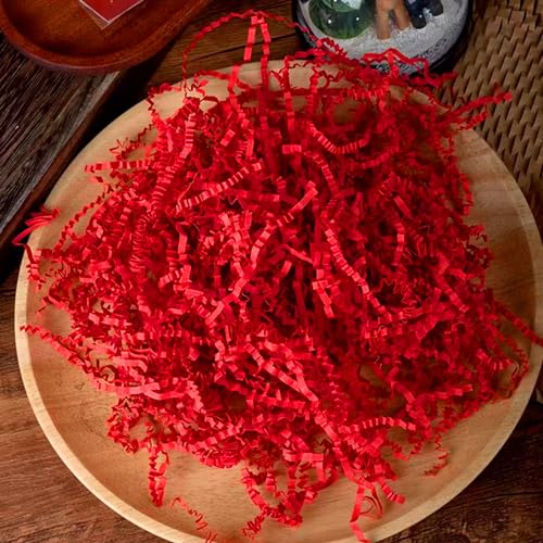Image of ZEBMOON 2 LB Red Crinkle Cut Paper Shred Filler Great for Gift Wrapping, Basket Filling, Birthday, Wedding, Valentine's Day, Christmas, New Year Party Decorations Filling Supplies
