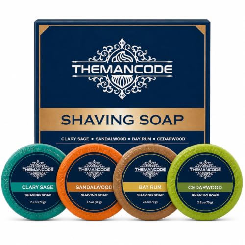 THEMANCODE Shaving Soap for Men 4 Pack Variety 2.5 oz Each