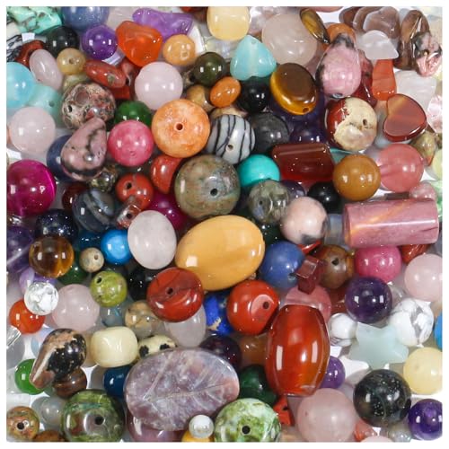 Assorted Natural Stone Beads for Jewelry Making - Mixed...
