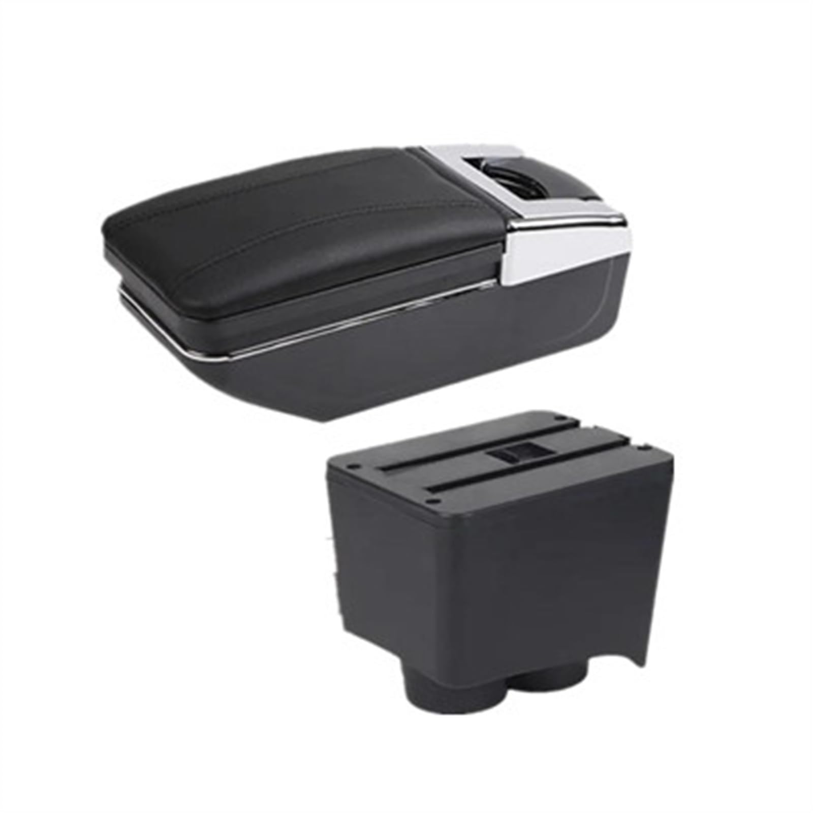 NOHEEU Car Armrest Box 2002-2009 Interior Retrofit Storage Accessories For Polo 9N 3 Mk4(A black line No USB)