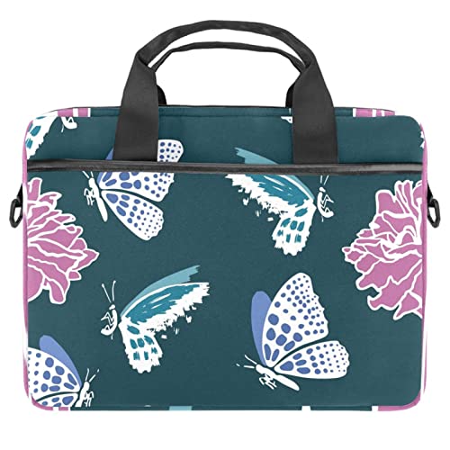 Sacoche à bandoulière pour ordinateur portable 13 à 14.5 pouces motif papillons multicolore