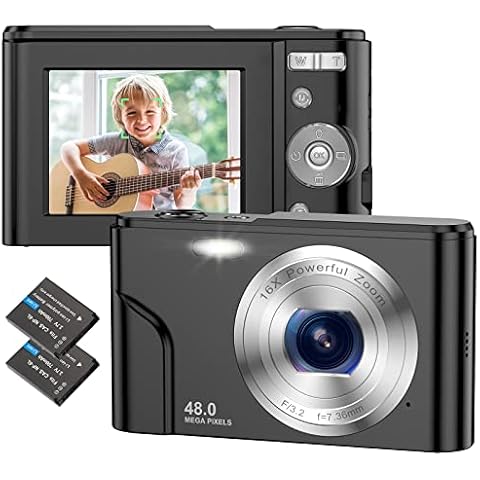 Digitalkamera Fotokamera Autofokus Kompaktkamera - 48MP 1080P HD Fotoapparat 2,4 '' LCD Cover