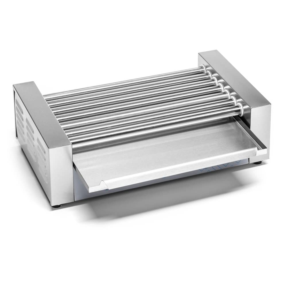 Parrilla Eléctrica para Salchichas 1400W 7 Rollos Acero Inoxidable 56x33x19 cm