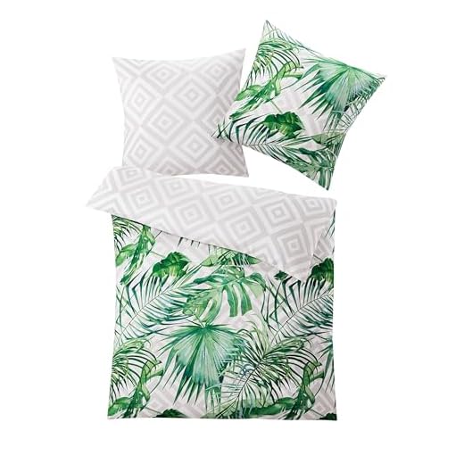 Kleine Wolke Loria Bettwäsche, Baumwolle, Grün, 135x200 + 80x 80