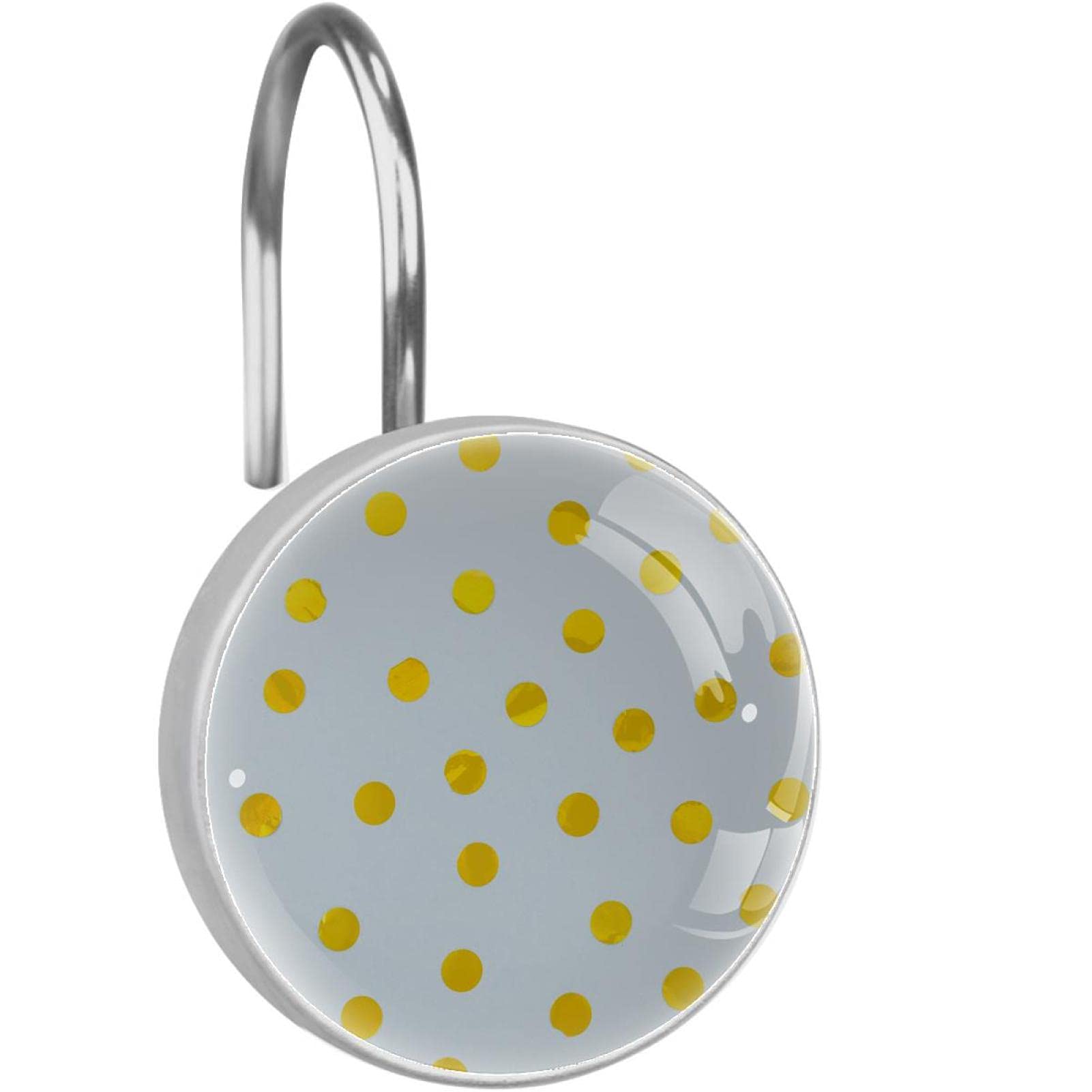 Crochets rideau de douche décoratifs jaune et bleu clair pour une salle de bain lumineuse