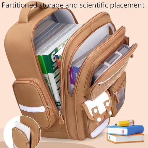 Capybara Backpack for Girls Boys, Widened Shoulder Straps, Ergonomic Design, Waterproof Fabric, Hollow and Breathable Design (Brown)4