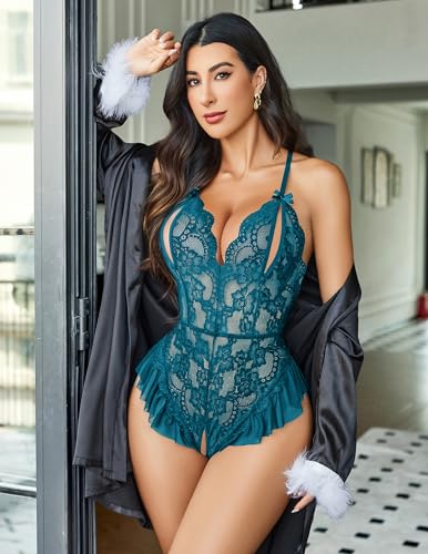 Avidlove Plus Size Teddy Lingerie for Women Lace Bodysuit One Piece - image 4