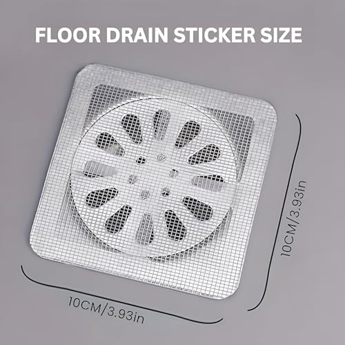 Image of Netfly Large Upgraded Drain Cover Hair Catcher Disposable Waterproof Drain Guard Mesh Stickers Drainage Jali Shower Drain Cover for Bathroom Floor Sink Bathtub (4 Inch x 4 Inch) (Pack of 80)
