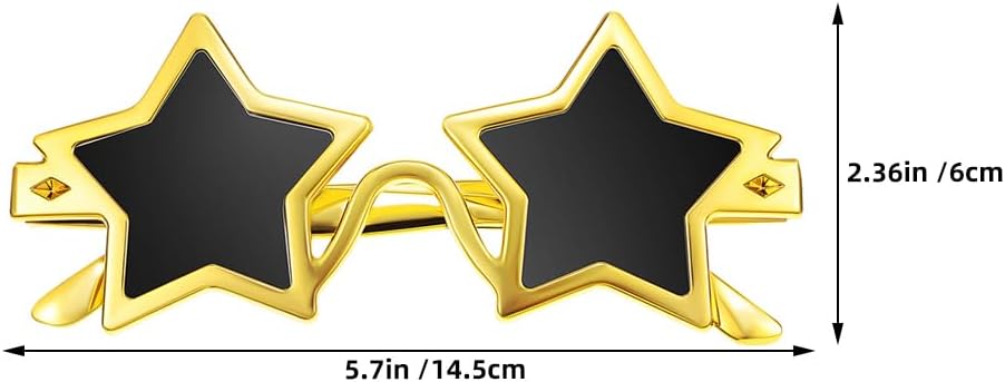 Star Shape Sunglasses Lightweight Yellow Star Costume Glasses for Adults Party Accessories Bulk Gold Festival Props