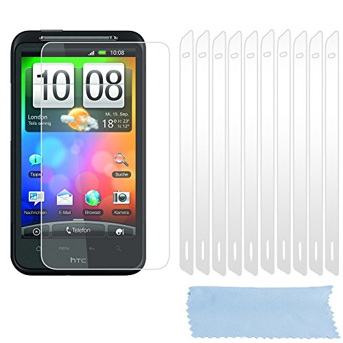 cadorabo Verre Trempé pour HTC Desire HD, 10x Film Transparente Film Protection écran Verre trempé pour HTC Desire HD Vitre Protection – Protecteurs pour Display