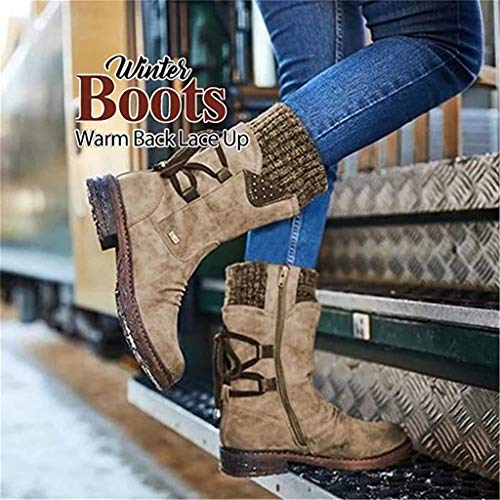Winter Warm Back Lace Up Boots Outdoor Winter Snow Boots Fur Booties Fashion Shoes for Women Girls2