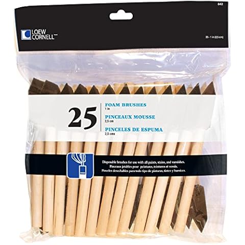 Loew Cornell 842 25-Piece Foam Brush Set, 1-Inch Cover