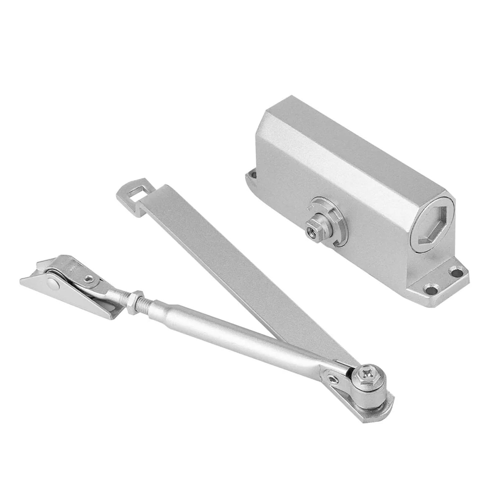 Chiudiporta aereo argento, hardware resistente al fuoco regolabile | Apparecchio pensile con chiusura temporizzata automatica for uso residenziale e commerciale