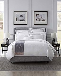 Sferra Grande Hotel White/Grey Full/Queen Duvet Cover