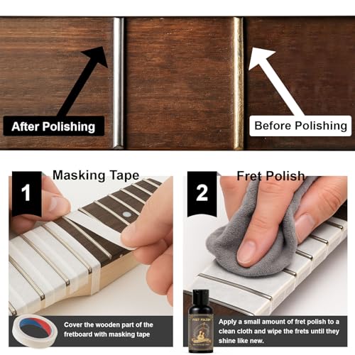 Image of 9pcs Guitar Cleaning Kit, Cleans Body, Polishes Fretboard & Cleans Strings | Guitar String Cleaner, Fretboard Cleaner, Fret Polish, Removes Dust, Fingerprints and Stains, No Guitar Damage