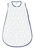 SwaddleDesigns Cotton Sleeping Sack with 2-Way Zipper, Blue Tiny Triangle Shimmer, Medium