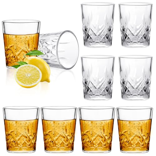 AOOTE 8 Piezas Vasos de Chupito, Vasos de Chupito de Base Pesada Transparente, 55ml Vasitos de Chupitos Vidrio, Vidrio sin Plomo, Juego de vasos de chupito de whisky para Tequila, Vodka, Licor