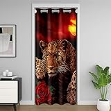 Taille: 203cm Rideau de Porte Rideau Occultant Rideaux Interieur Exterieur d'entrée Salon Chambre (86cm Largeur x 203cm Hauteur // 106cm Largeur x 203cm Hauteur // 132cm Largeur x 203cm Hauteur // 150cm Largeur x 203cm Hauteur).