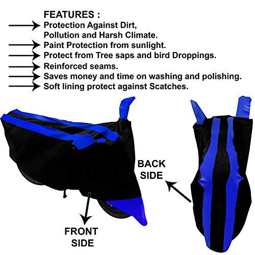 Image of Kandid Blue & Black Bike Cover with Pollution Mask for Suzuki Burgman Street