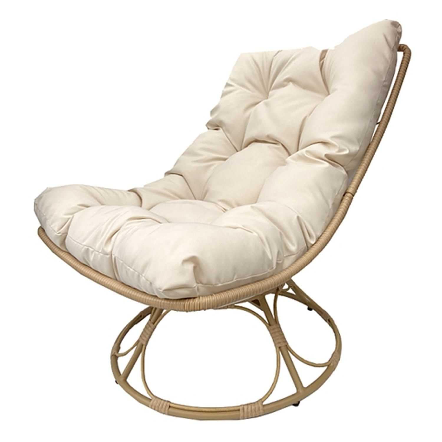 HOME DECO FACTORY - HDO0227 Sillón Petra, Mobiliario de Exterior, Asiento 74x88x96 cm, Altura 35 cm, Tratamiento UV, Textil Repelente al Agua, Epoxy, Beige