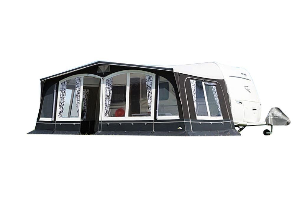 DWT Wohnwagen Vorzelt Swing 240 cm tief, Ganzzelt für Wohnwagen, wetterfestes Polyestergewebe, UV-Schutz, mit 2-teiliger Vorderwand