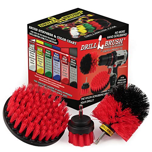 Outdoor Cleaning Supplies - Red Stiff Nylon Bristle Outdoor Scrubbing