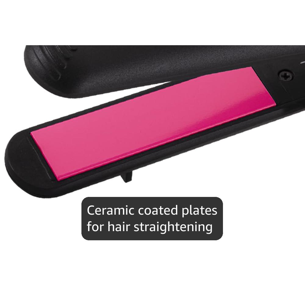 Vega Adore Hair Straightener for Women with Ceramic Plates & Fast Heat | Naturally Straight Hair In Few Mins | Hair Straightening Iron with Quick Heat Up | All Hair Types | 1 Year Warranty, (VHSH-18)