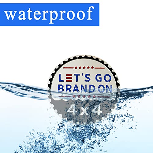 Image of Let's Go Brandon Badge Rated Car Emblem, 4 x 4 Metal Automotive Badge 3D Metal Car Badges Emblems Round Emblem Decals Car Badge Decals Stickers Compatible with Jeep Wrangler Vehicles Trucks SUV