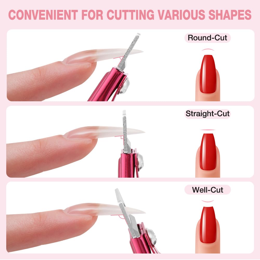 ALIIP 2-Pack Nail Clippers for Acrylic Nails with 20 Magnets,Professional Stainless Steel Nail Tip Cutter Rustproof Sharp,Salon & Home DIY Manicure Tools,for Acrylic Extensions False Nails and Tips - Image 4