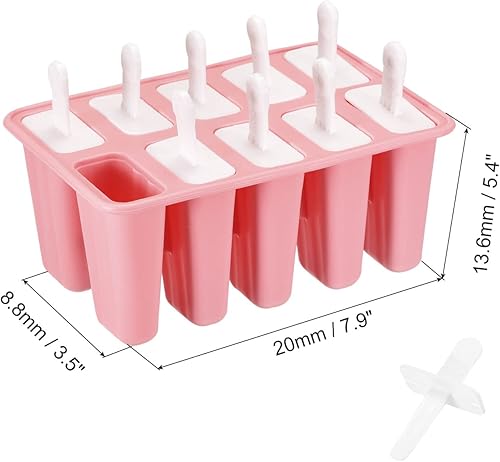 Miniatura 7 de CASA -J Moldes de silicona para paletas de hielo, 10 unidades, juego de moldes caseros para helado con palillos, embudo de silicona para icepop y