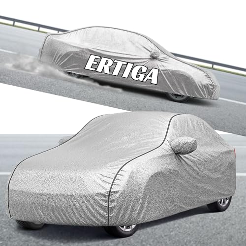 Image of Kayme Compatible with Silver Ertiga Car Cover Waterproof Car Body Cover for All Weather Proof & Full Bottom Elastic, Triple Stitching with 100% Nail Proof Cover