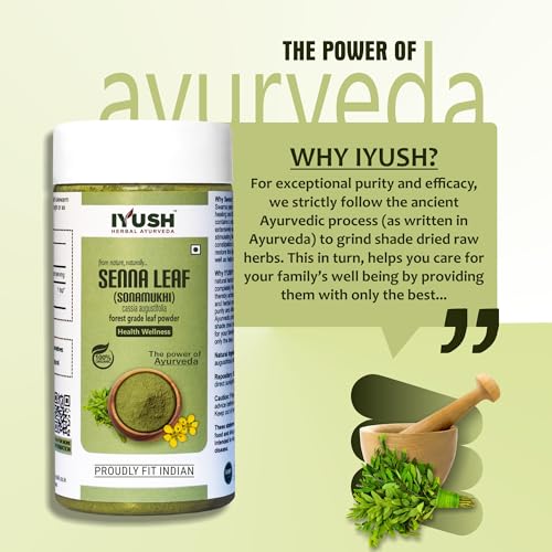 Image of IYUSH Herbal Ayurveda Senna Powder - 250gm | Sanay Patti Powder | Nilavarai Powder Organic | Sonamukhi Powder | Sanay Leaves | Sanay Powder | Sanay Leaves Powder | Sana Leaf Powder |