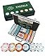 Bullets Playing Cards, Pokerkoffer Carmela, Pokerset mit 300 Clay Pokerchips, inkl. Keramik Dealerbutton