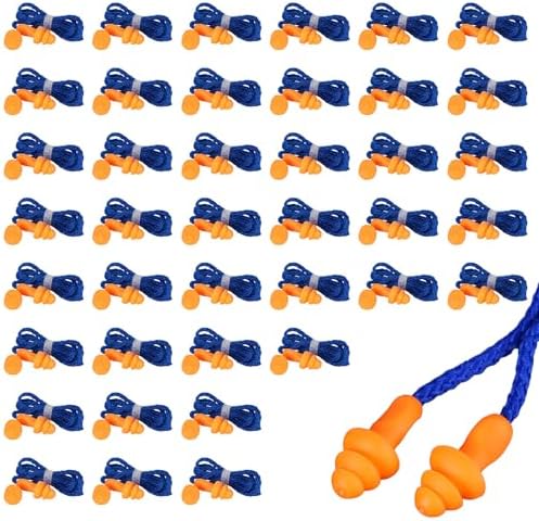 TUONYIS 40 Pares Tapones para Los Oídos con Cable,Tapones para Lo...