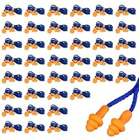 TUONYIS 40 Paare schnurgebundene Ohrstöpsel zum Schlafen,Silikon-Ohrstöpsel,Anti-Verlust mit Kabelaufhängung Noise Cancelling Ohrstöpsel für Geräuschunterdrückung und Gehörschutz(Blau)